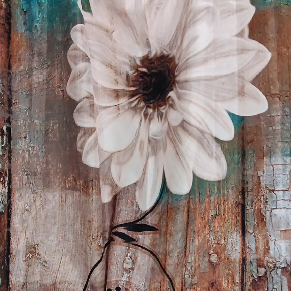 Shower Curtain Elegant White Flower Wall Art